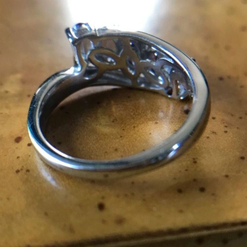 Natural Tanzanite Sterling Silver Ring Size 6 - Picture 4 of 5